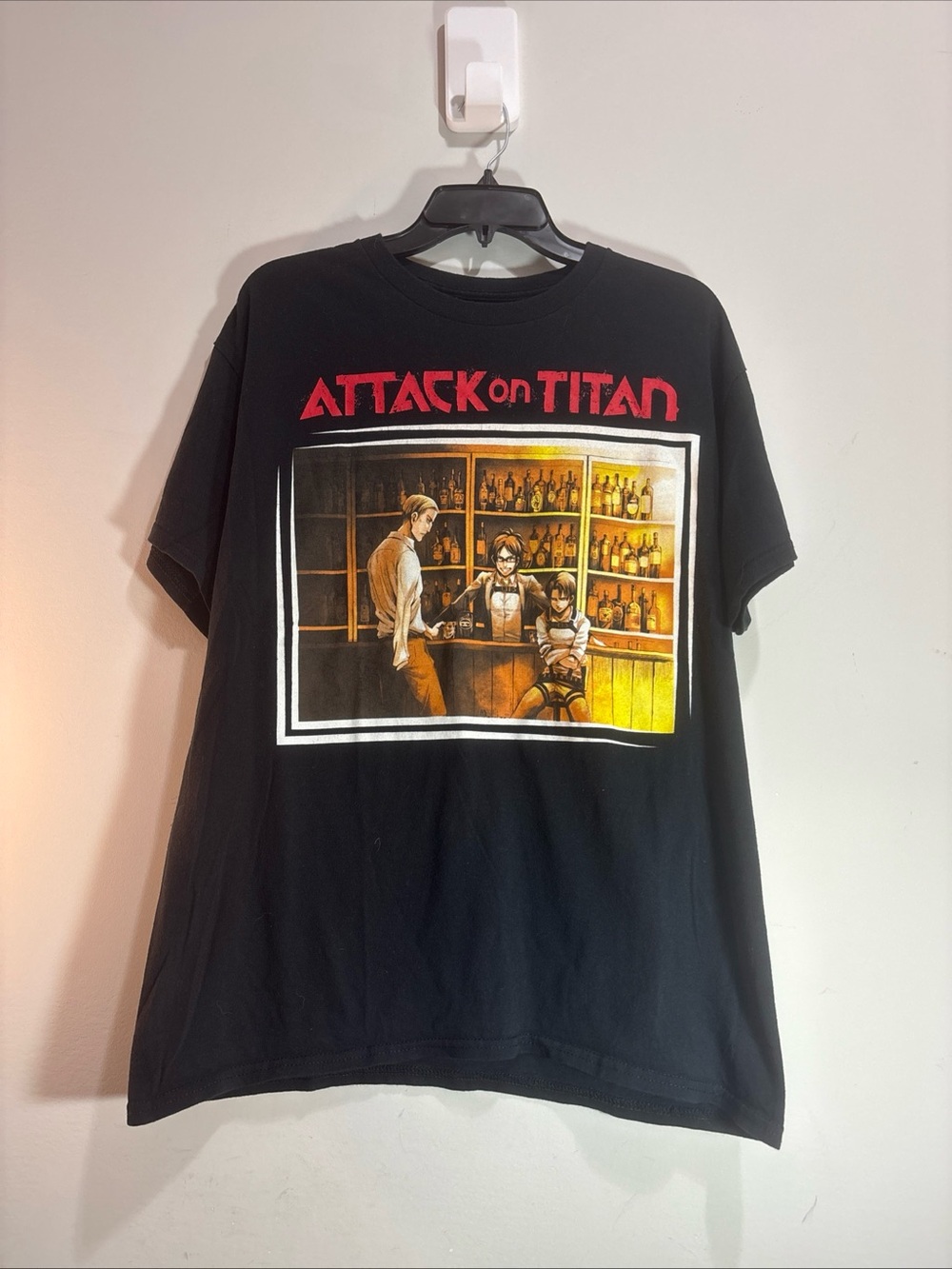 Attack On Titan Black Graphic Tee - Anime Short Sleeve Shirt. 1418